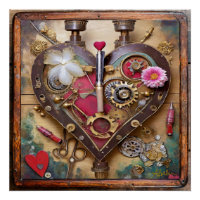 Fleurs Rouge à Lèvres Coeur Série Steampunk