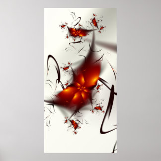 Poster Fleurs rouges Fleurs noires