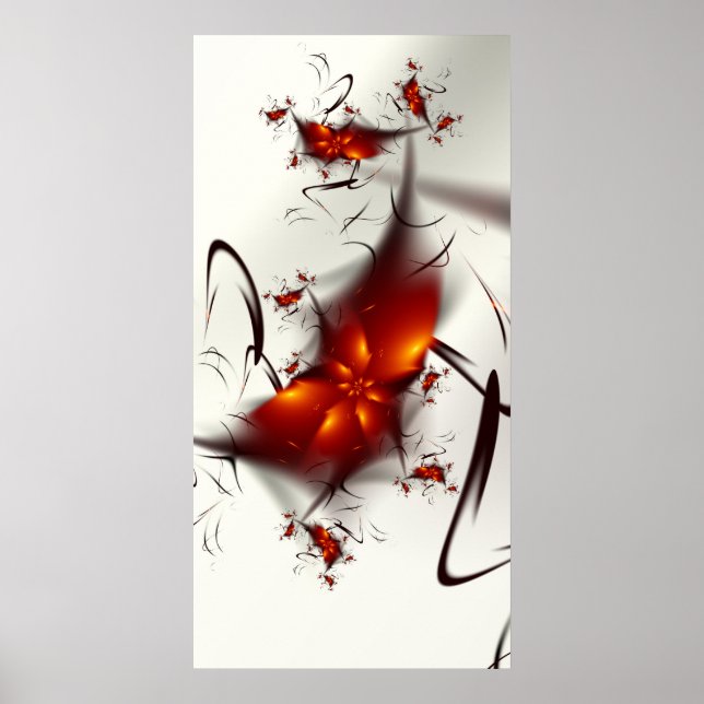 Poster Fleurs rouges Fleurs noires (Devant)