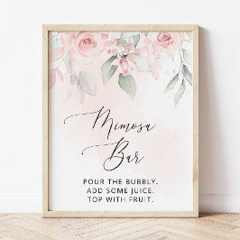 Poster Fleurs Rouges, Fleurs Roses, Boho, Bar Mimosa