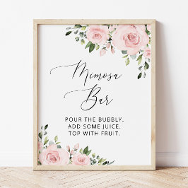 Poster Fleurs Rouges, Fleurs Roses, Boho, Bar Mimosa