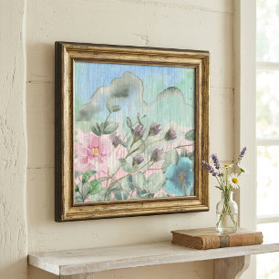 Poster Fleurs sauvages aquarelle rustique