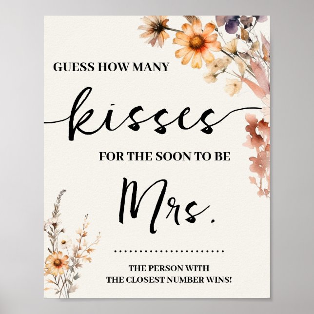 Poster Fleurs sauvages d'automne Combien de baisers pour  (Devant)
