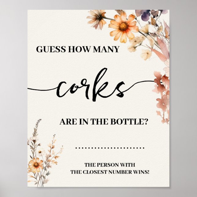 Poster Fleurs sauvages d'automne Combien de Corks Douche  (Devant)
