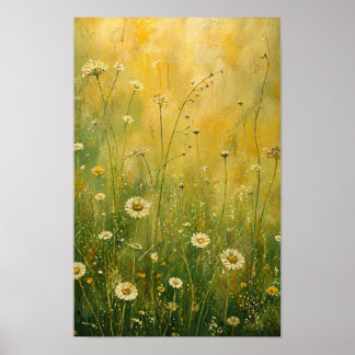 Poster Fleurs sauvages de Golden Meadow dans l'impression