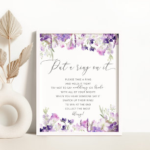 Poster Fleurs sauvages de lavande jeu de l'anneau