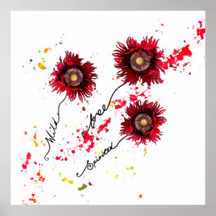 Poster Fleurs sauvages de pavot sauvage