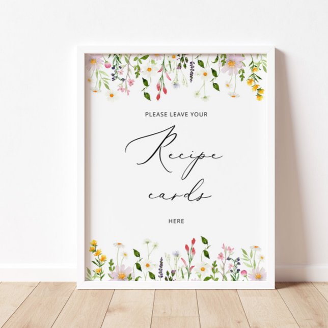 Poster Fleurs sauvages laissez votre carte de recette ici (Créateur téléchargé)