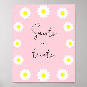 Poster Fleurs sauvages marguerite - bébé douche douceurs
