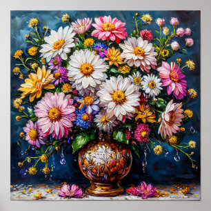 Poster Fleurs sauvages Nature morte Élégante Botanique Fl