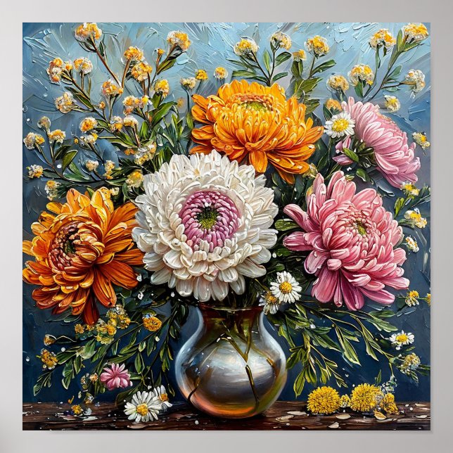 Poster Fleurs sauvages Nature morte Fleurs champêtres rus (Devant)