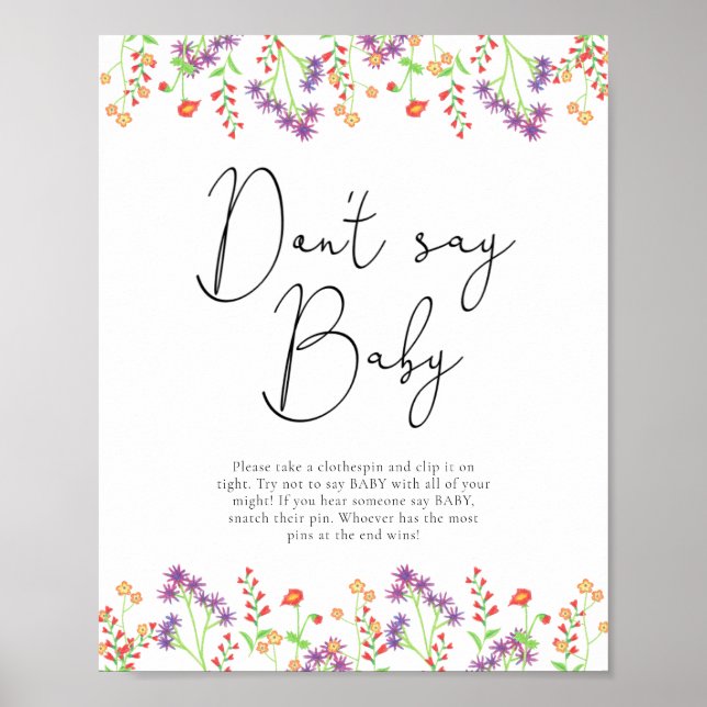 Poster Fleurs sauvages Ne dis pas bébé (Devant)