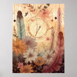 Poster Fleurs sauvages plumés
