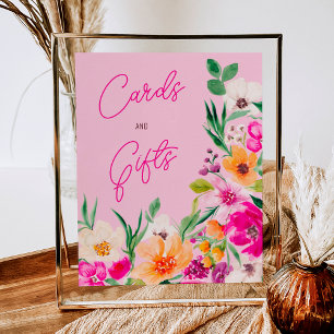 Poster Fleurs sauvages vives et vives bienvenue douche nu