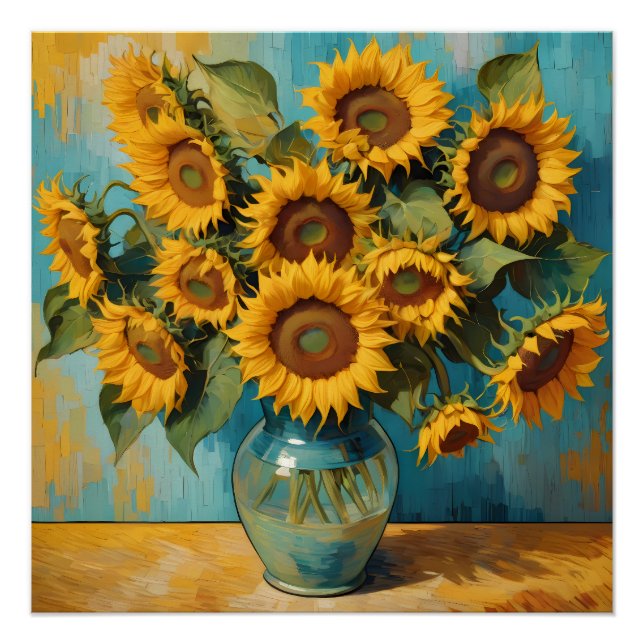 Poster Fleurs solaires d'été (Devant)