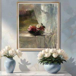 Poster Fleurs sur une haie (vers 1861), John La Farge