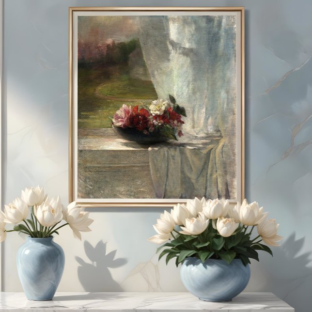 Poster Fleurs sur une haie (vers 1861), John La Farge (Créateur téléchargé)