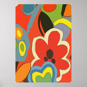 Poster Fleurs tropicales Abstraites