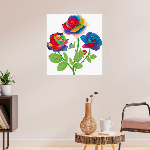 Poster Fleurs vintages