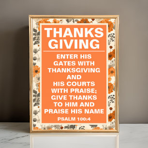 Poster Fleurs vintages de automne Thanksgiving Wall Art I