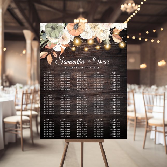 Poster Fleurs vintages et Citrouille Automne (Créateur téléchargé)