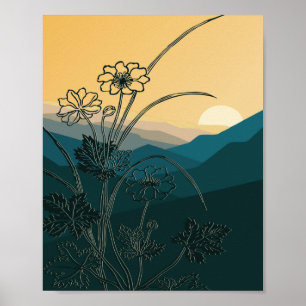 Poster Fleurs vintages Florales Plantes Nature Botany Art