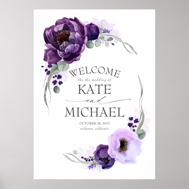 Poster Fleurs violettes Grandes fleurs Accueil (Devant)