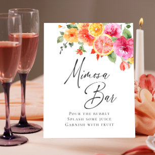 Poster Fleurs vives Floral Citrus Bridal Mimosa Bar