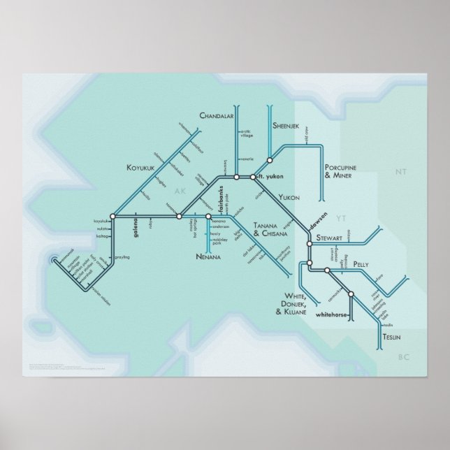 Poster fleuve Yukon 15 po x 20 po (Devant)