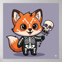 Flicker le renard - Halloween squelette