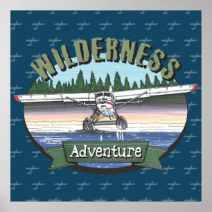 Poster Floatplane Aviation Wilderness Adventure