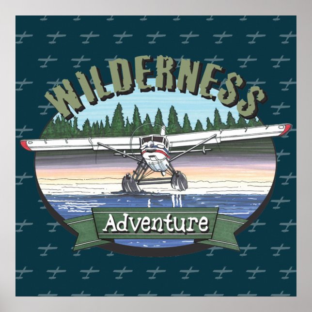 Poster Floatplane Aviation Wilderness Adventure (Devant)