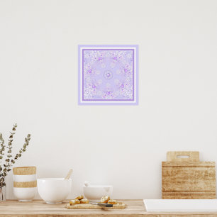 Poster flocon de neige violet clair et coeur étincelant