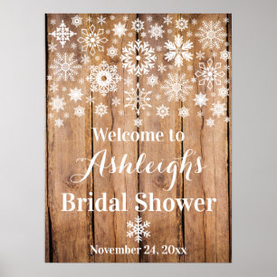 Poster Flocons de neige, pancarte de bienvenue pour une f