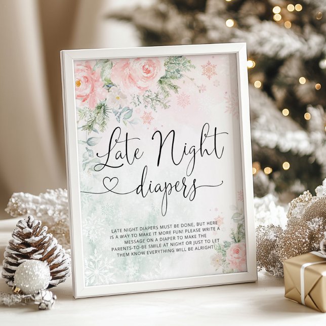 Poster Flocs de neige rousses Late couche de nuit (Créateur téléchargé)