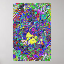 Poster floral abstrait vibrant 1