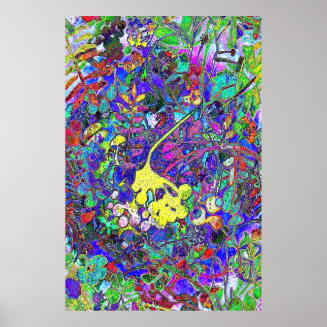 Poster floral abstrait vibrant 1 (Devant)