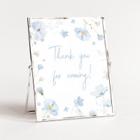 Floral Bébé bleu en Merci fleuri pour venir