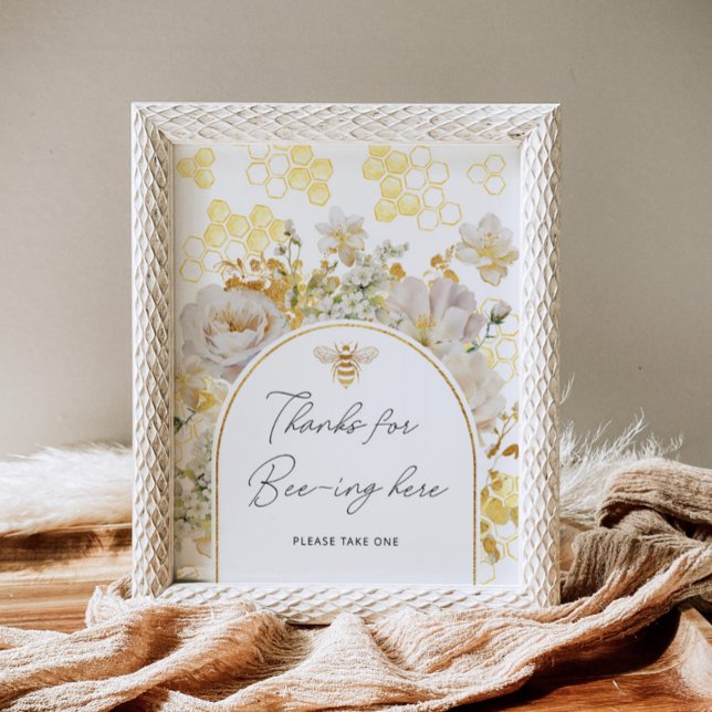 Poster Floral bee merci d'être ici (Créateur téléchargé)