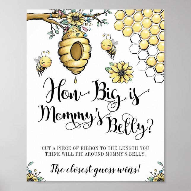 Poster Floral Beehive Honey Sweet Bee Belly Jeu (Devant)