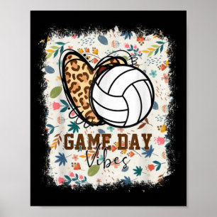 Poster Floral Bleached Volleyball Jour Vibes Volleyba