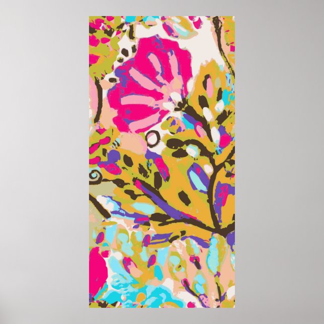 Poster Floral Boho rose I (Devant)