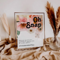 Floral coloré gras | Oh Snap Hashtag signe