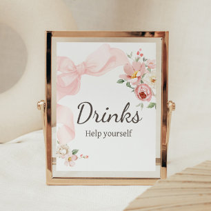Poster Floral Coquette Baby in Bloom Baby shower Boissons