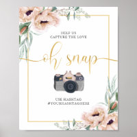 Poster floral de Boho Wispy Oh Snap