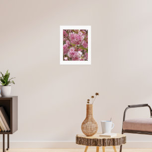 Poster Floral de fleurs de cerises roses