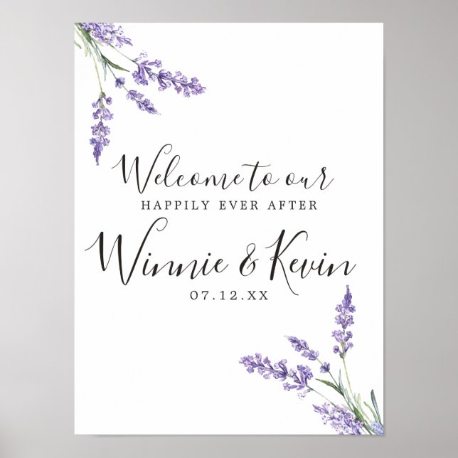 Poster Floral du pays, Mariage de lavande (Devant)