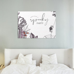 Poster Floral Éffrayant Halloween fête d'anniversaire