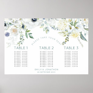 Poster Floral Eucalyptus 30 invités 3 tables