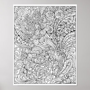 Poster Floral Fancy Coloring